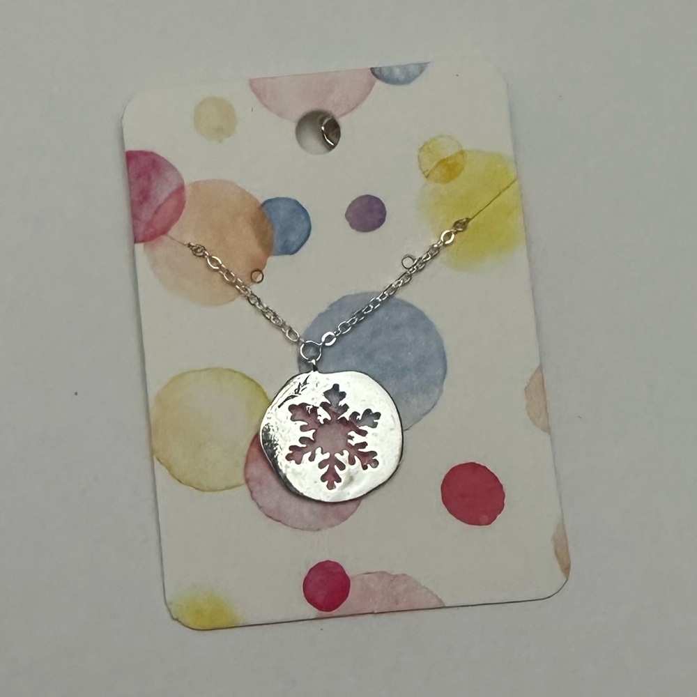 Atelier Sona Snowflake Cutout Necklace in Silver